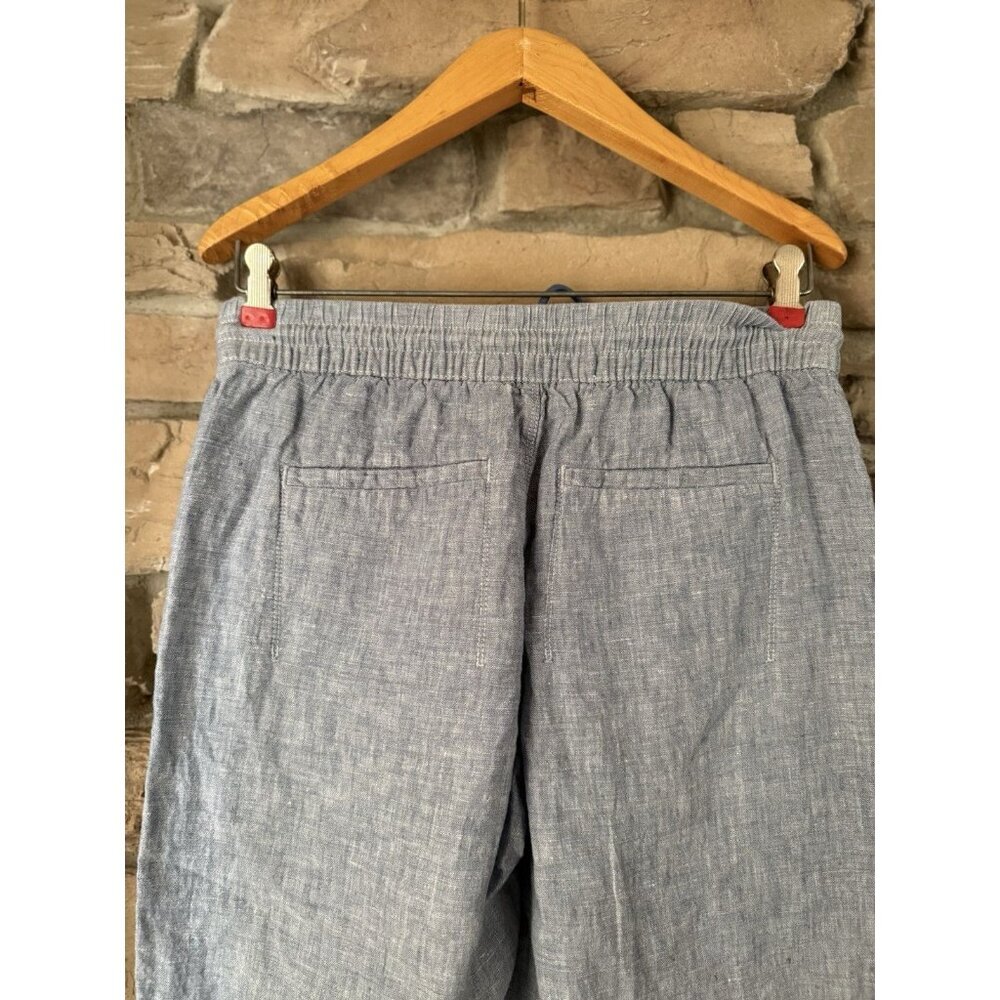 Athleta Cabo Joggers Women’s 4P Chambray Blue Pull-On Pants 100% Linen - Picture 4 of 13